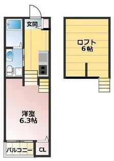 福岡県那珂川市中原5丁目【アパート】の間取り