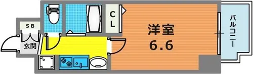 エステムコート三宮EASTⅡリベルテ【5階】の間取り