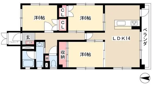 ビラ三秀上前津【211号室】の間取り