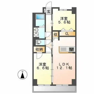 S-FORT鶴舞reale【3階】の間取り