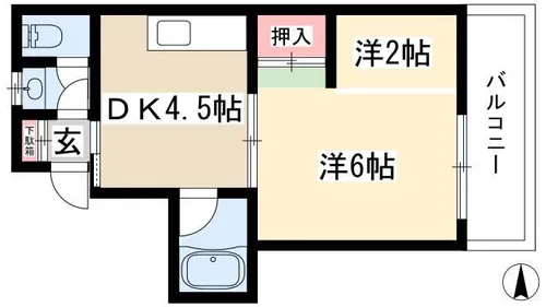 第5七福ビル【706号室】の間取り