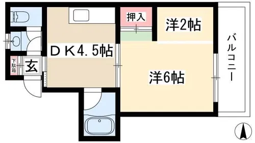 第5七福ビル【706号室】の間取り