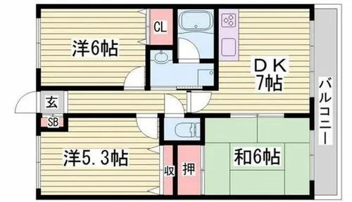 エリータス姫路土山【303号室】の間取り