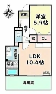 ヨーロピアンシャレー大堀【1階】の間取り