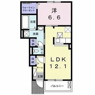 カルム・ソシア B【1階】の間取り