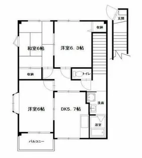 ハイステージFuji B【202号室】の間取り