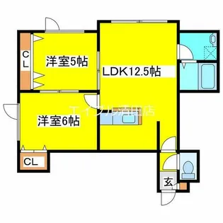 ツインコートプラスティ【102号室】の間取り