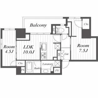 プラウドタワー栄【3階】の間取り