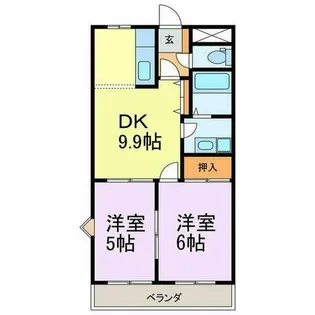 サンタプレイスヒルズA【103号室】の間取り