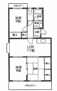 大阪府箕面市小野原東5丁目【マンション】の間取り