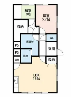 コーポサウス【B203号室】の間取り