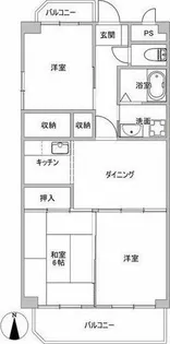 ロイヤルヒルズ山代参番館【2階】の間取り