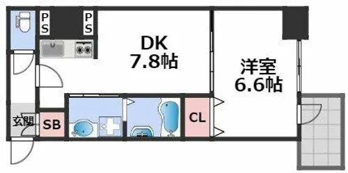 サムティ難波グレイス【11階】の間取り