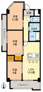 コンドミニアム池安【401号室】の間取り