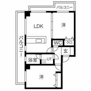リーベ高宮3丁目【201号室】の間取り