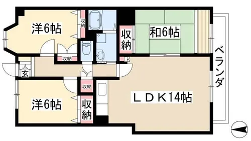 ヴィアーレマルフク南館【7階】の間取り