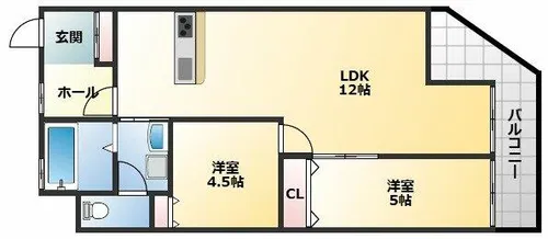アーク八戸ノ里【5階】の間取り
