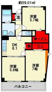 レフィナード壱番館【4階】の間取り