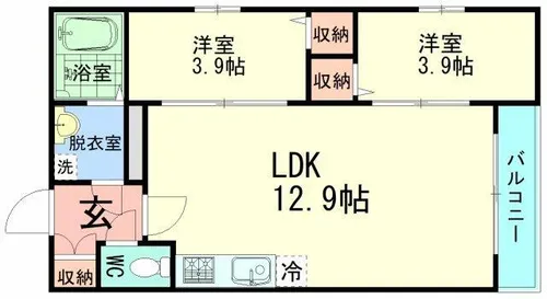 Tio瓢箪山【1階】の間取り