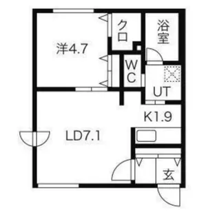 Aqua Garden平岸EAST【203号室】の間取り
