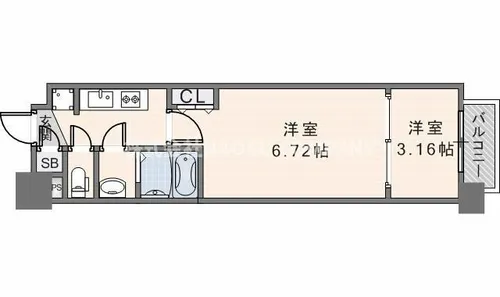 AELLOSAKAEAST【1302号室】の間取り