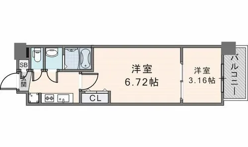 AELLOSAKAEAST【1303号室】の間取り