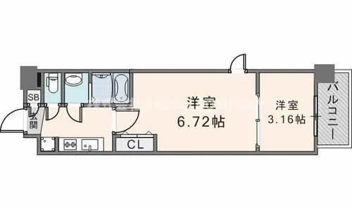 AELLOSAKAEAST【1508号室】の間取り