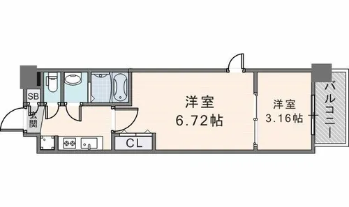AELLOSAKAEAST【1505号室】の間取り