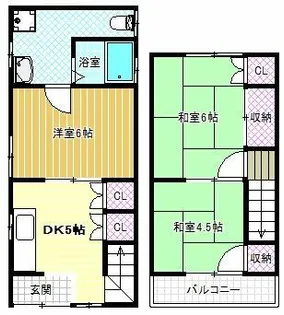 大阪府松原市田井城3丁目【一戸建】の間取り