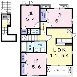 ウエストメゾンクワトロ【2階】の間取り