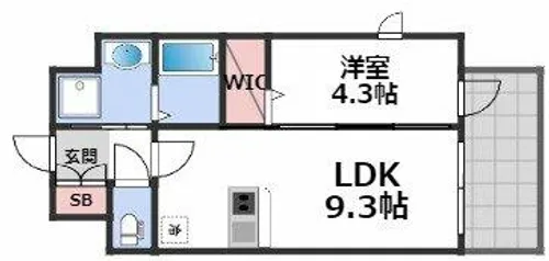 Quintet NAMBA【8階】の間取り