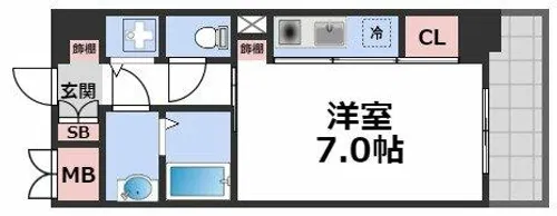 ジュネーゼグラン上本町【3階】の間取り