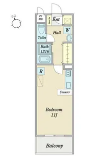 PINE EAST【0103号室】の間取り