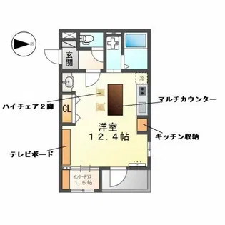 トウリ ルームズ徳川東【2階】の間取り