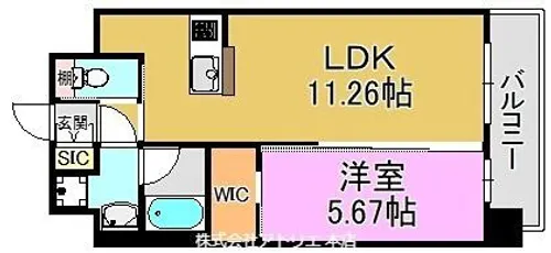 プレジオ森河内ASIAN【14階】の間取り