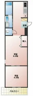 クレサス稚児宮.m【1階】の間取り