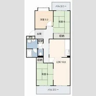 パストラルハイム明徳1番館【5階】の間取り