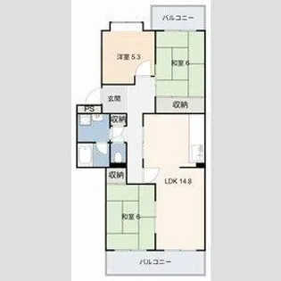 パストラルハイム明徳1番館【5階】の間取り