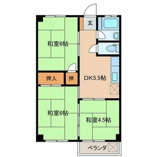 コーポアジマ【206号室】の間取り