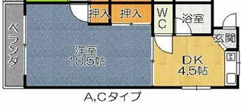 コーポスズキ【2A号室】の間取り