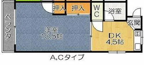 コーポスズキ【2A号室】の間取り