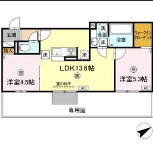 DーROOM守恒Ⅱ【102号室】の間取り