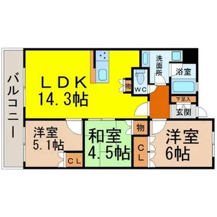 パークアクシス金山WEST【10階】の間取り