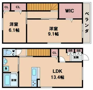 ルミエール北河堀【1階】の間取り