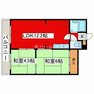 エンドレス三井西岡【3階】の間取り