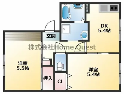 パールハイム【202号室】の間取り