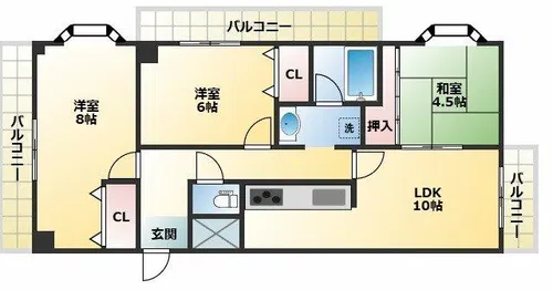 セゾン弐番館【4階】の間取り