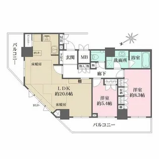 グランスイート千種タワー【23階】の間取り