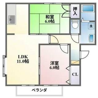 ソレジオ上塚 B棟【102号室】の間取り