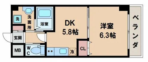 ハイツ栄和【2階】の間取り